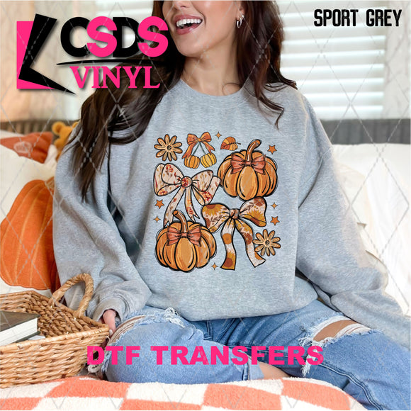 DTF Transfer - DTF013165 Fall Pumpkins and Bows