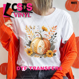 DTF Transfer - DTF013172 Boho Fall Floral Pumpkin