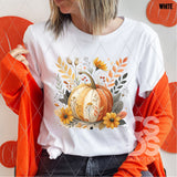 DTF Transfer - DTF013172 Boho Fall Floral Pumpkin