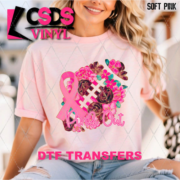 DTF Transfer - DTF013200 Pink Out Pink Floral Football