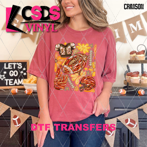 DTF Transfer - DTF013216 Watercolor Floral Football