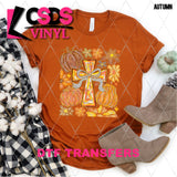 DTF Transfer - DTF013219 Watercolor Floral Fall Cross