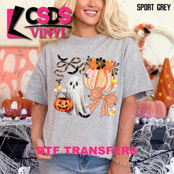 DTF Transfer - DTF013239 Halloween Coquette Ghost and Pumpkin