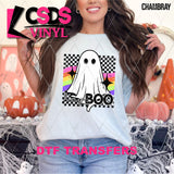 DTF Transfer - DTF013297 Hey Boo Checkered Ghost