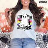 DTF Transfer - DTF013297 Hey Boo Checkered Ghost