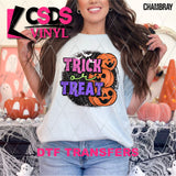DTF Transfer - DTF013304 Trick or Treat Pink/Purple