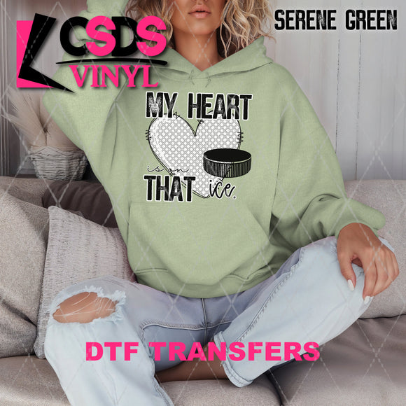 DTF Transfer - DTF013312 My Heart is on that Ice Hockey