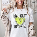 DTF Transfer - DTF013314 My Heart is on that Court Tennis