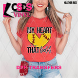 DTF Transfer - DTF013318 My Heart is on that Field Softball