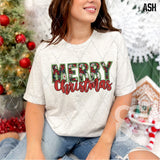 DTF Transfer - DTF013322 Merry Christmas Faux Embroidery