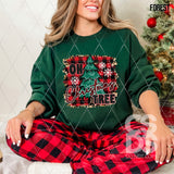 DTF Transfer - DTF013329 Oh Christmas Tree Red/Black Buffalo Plaid