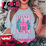 DTF Transfer - DTF013354 Oh Come Let Us Adore Him Pink Church