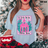 DTF Transfer - DTF013354 Oh Come Let Us Adore Him Pink Church