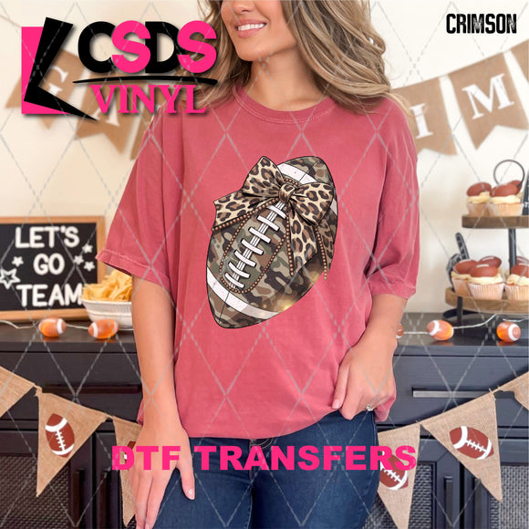 DTF Transfer - DTF013364 Army Football with Leopard Bow