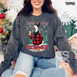 DTF Transfer - DTF013369 Just a Cozy Ghost Buffalo Plaid Sweater