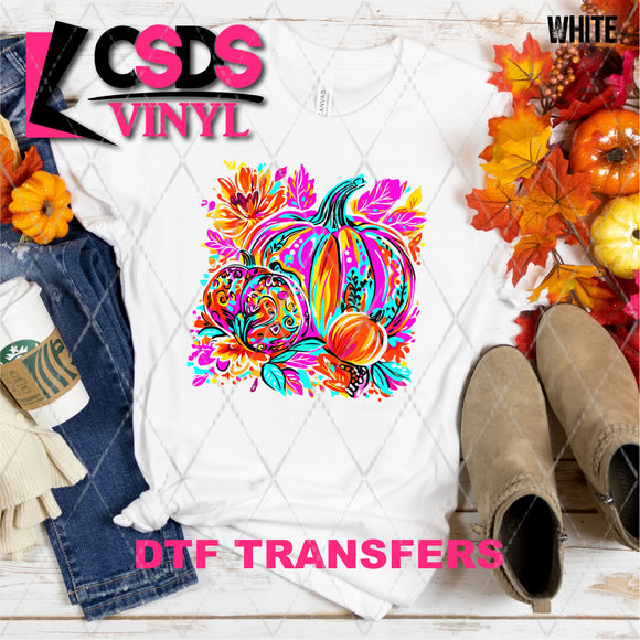 DTF Transfer - DTF013405 Bright Painted Pumpkins