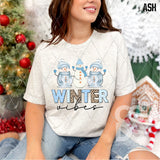 DTF Transfer - DTF013428 Winter Vibes Snowman Trio