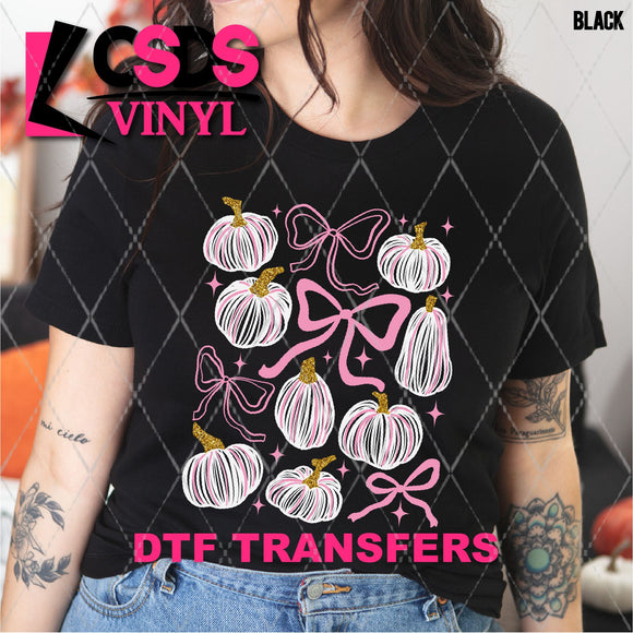 DTF Transfer - DTF013476 Pink Pumpkins and Bows