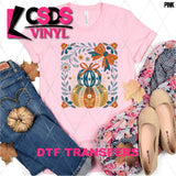 DTF Transfer - DTF013477 Fall Floral Stacked Pumpkins