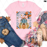 DTF Transfer - DTF013477 Fall Floral Stacked Pumpkins