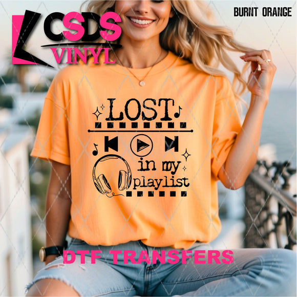 DTF Transfer - DTF013479 Lost in My Playlist Single Color