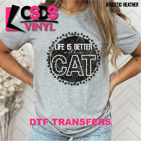 DTF Transfer - DTF013493 Life is Better with a Cat