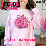 DTF Transfer - DTF013505 Paint Splatter Pink Pumpkin with Words