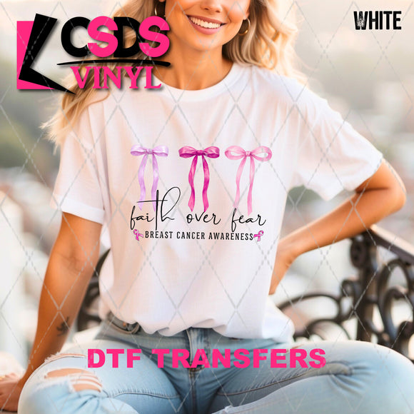 DTF Transfer - DTF013528 Faith Over Fear Coquette Bow Trio