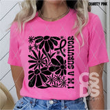 DTF Transfer - DTF013530 I Am A Survivor Single Color