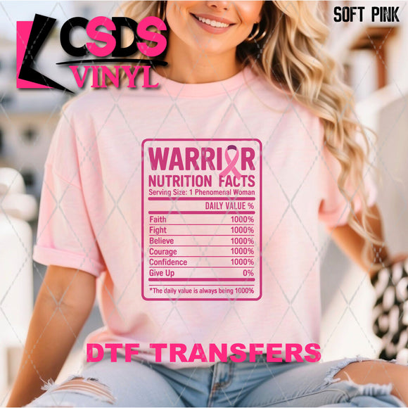 DTF Transfer - DTF013538 Warrior Nutrition Facts
