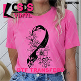 DTF Transfer - DTF013540 Floral Awareness Ribbon Single Color