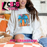 DTF Transfer - DTF013541 Painted Orange Pumpkin with a Blue Bow