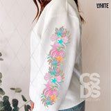 DTF Transfer - DTF013544 Painted Pink Pumpkin Sleeve