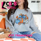 DTF Transfer - DTF013552 Orange and Blue Pumpkin Trio