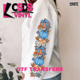 DTF Transfer - DTF013553 Orange and Blue Pumpkin Trio Sleeve