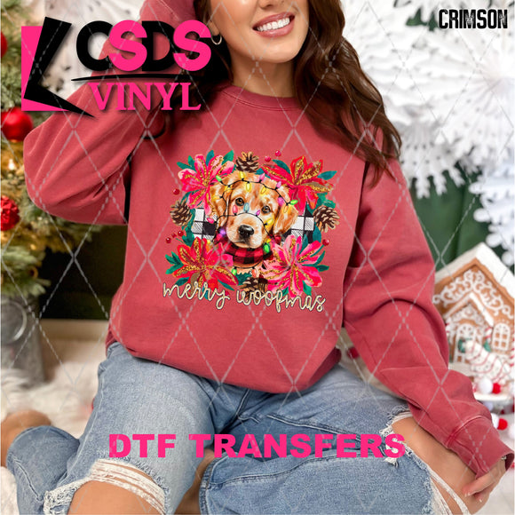 DTF Transfer - DTF013573 Merry Woofmas Golden Retriever
