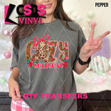 DTF Transfer - DTF013577 Cozy Season Leopard Gingerbread Man