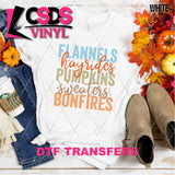 DTF Transfer - DTF013579 Flannels Hayrides Pumpkins Sweaters Bonfires