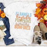 DTF Transfer - DTF013579 Flannels Hayrides Pumpkins Sweaters Bonfires