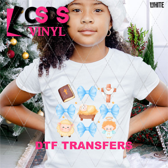 DTF Transfer - DTF013612 Watercolor Baby in a Manger Grid