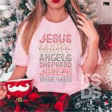 DTF Transfer - DTF013617 Jesus Mary Angels Shepherd Joseph Wise Men