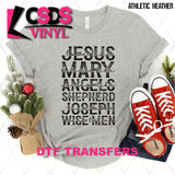 DTF Transfer - DTF013618 Jesus Mary Angels Shepherd Joseph Wise Men Single Color