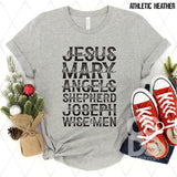 DTF Transfer - DTF013618 Jesus Mary Angels Shepherd Joseph Wise Men Single Color