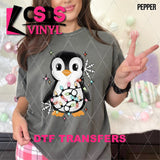 DTF Transfer - DTF014055 Christmas Lights Penguin