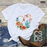 DTF Transfer - DTF014441 Cowboy Sunflower Heart