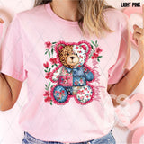 DTF Transfer - DTF014445 Mama Bear Patchwork Teddy Bear