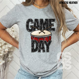 DTF Transfer - DTF015032 - Black Faux Glitter Game Day Sports