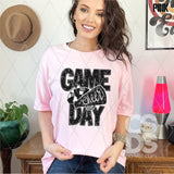 DTF Transfer - DTF015032 - Black Faux Glitter Game Day Sports