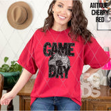 DTF Transfer - DTF015032 - Black Faux Glitter Game Day Sports