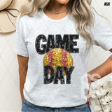 DTF Transfer - DTF015032 - Black Faux Glitter Game Day Sports